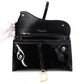 Christian Dior Saddle Shoulder Bag, Patent Leather, Black
