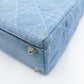 Christian Dior Cannage Lady Dior Denim Canvas Handbag Silver Hardware 7-11-198