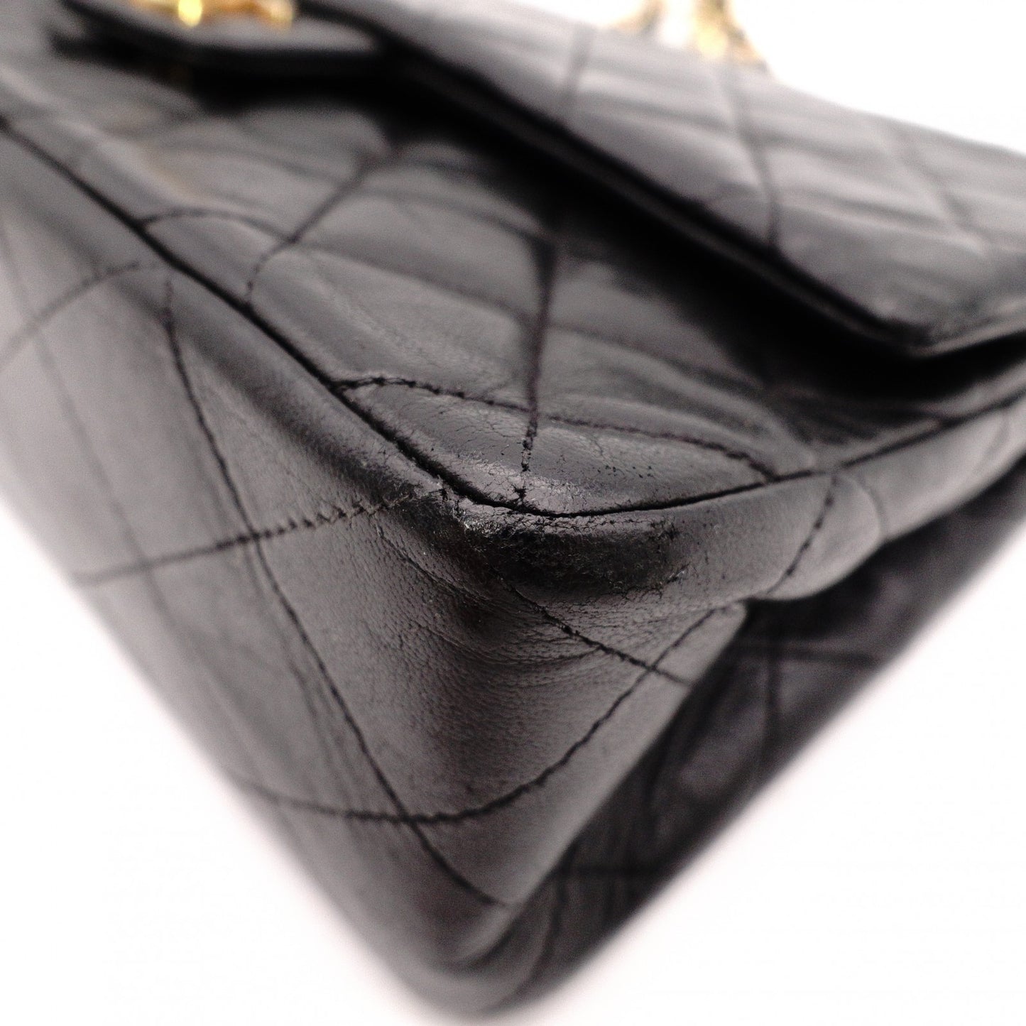 CHANEL Matelassé 25 Classic Lambskin Shoulder Bag, Leather, Black, Gold Hardware