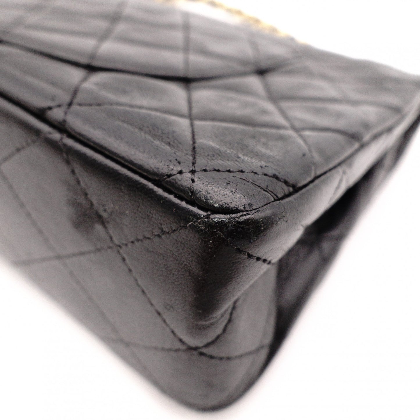 CHANEL Matelassé 25 Classic Lambskin Shoulder Bag, Leather, Black, Gold Hardware