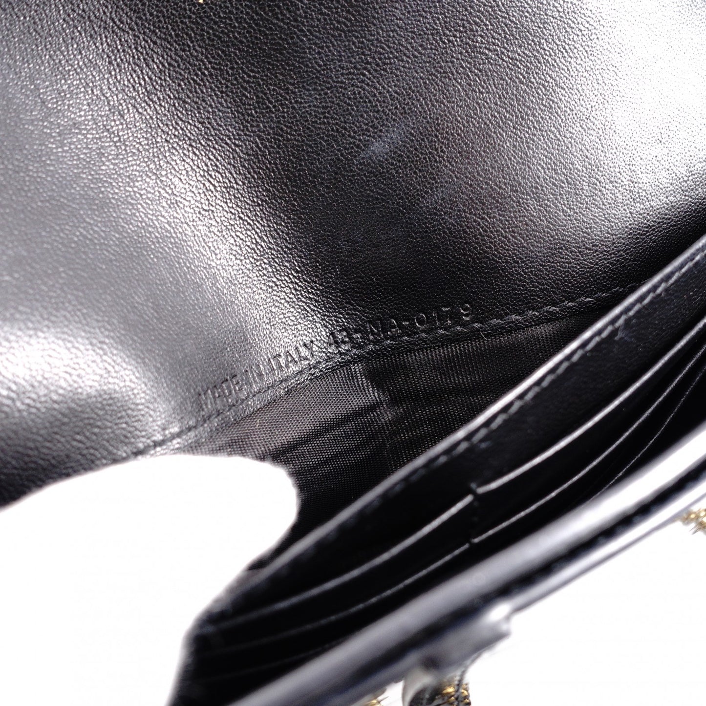 Christian Dior Saddle Shoulder Bag, Patent Leather, Black