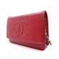 CHANEL Shoulder Bag, Leather, Red, Crossbody, Caviar Leather, Silver Hardware
