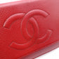 CHANEL Shoulder Bag, Leather, Red, Crossbody, Caviar Leather, Silver Hardware