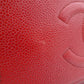CHANEL Shoulder Bag, Leather, Red, Crossbody, Caviar Leather, Silver Hardware