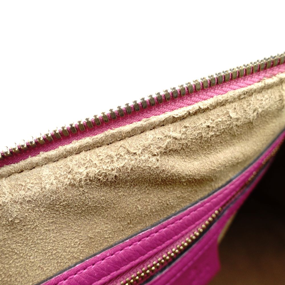 GUCCI Mini Boston Bag GG Supreme Pink Red Beige Handbag 2-Way PVC 7-12-299