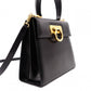 Salvatore Ferragamo Gancini Handbag, 2-Way, Leather, Black, Women's