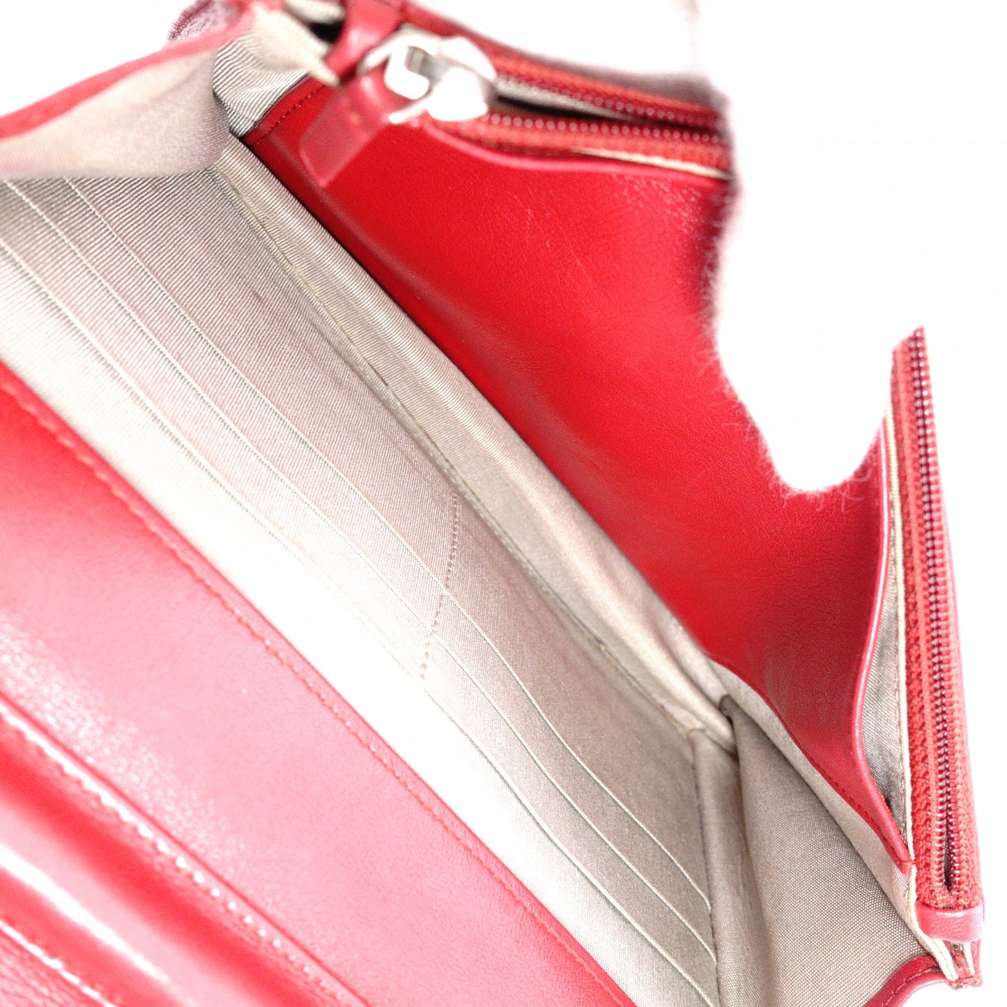 CHANEL Shoulder Bag, Leather, Red, Crossbody, Caviar Leather, Silver Hardware