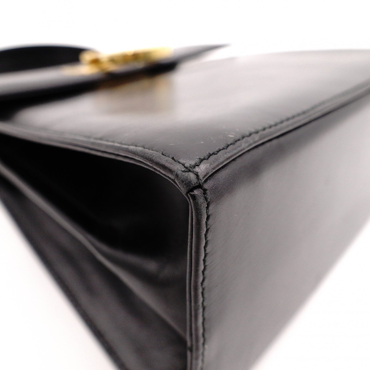 Salvatore Ferragamo Gancini Handbag, 2-Way, Leather, Black, Women's