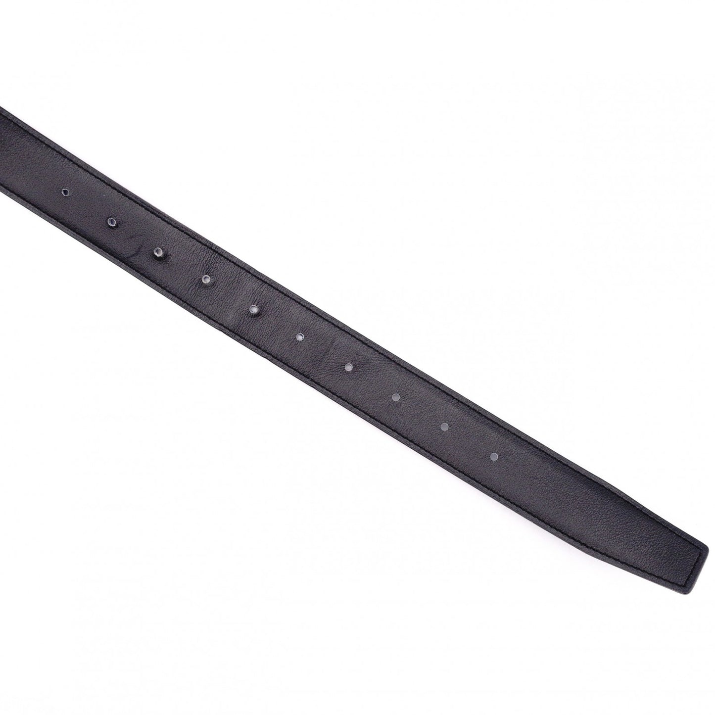 HERMES H Belt, Leather, Men's, Blue x Black, Size 95, Reversible