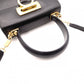 Salvatore Ferragamo Gancini Handbag, 2-Way, Leather, Black, Women's