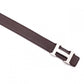 HERMES H Belt, Leather, Brown, Reversible, Size 85, Silver Hardware