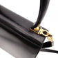 Salvatore Ferragamo Gancini Handbag, 2-Way, Leather, Black, Women's