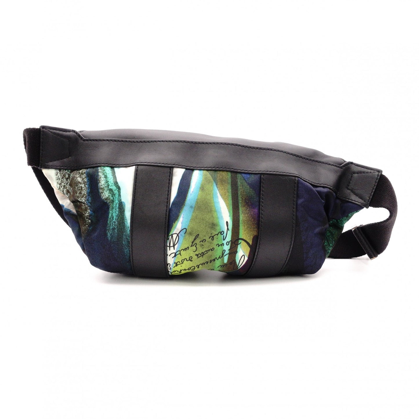 Berluti Body Bag, Nylon/Leather Waist Bag, Black/Multicolor, Men's