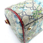 GUCCI Floral Mini Boston Bag GG Supreme Red Beige Handbag 2-Way PVC 7-11-846