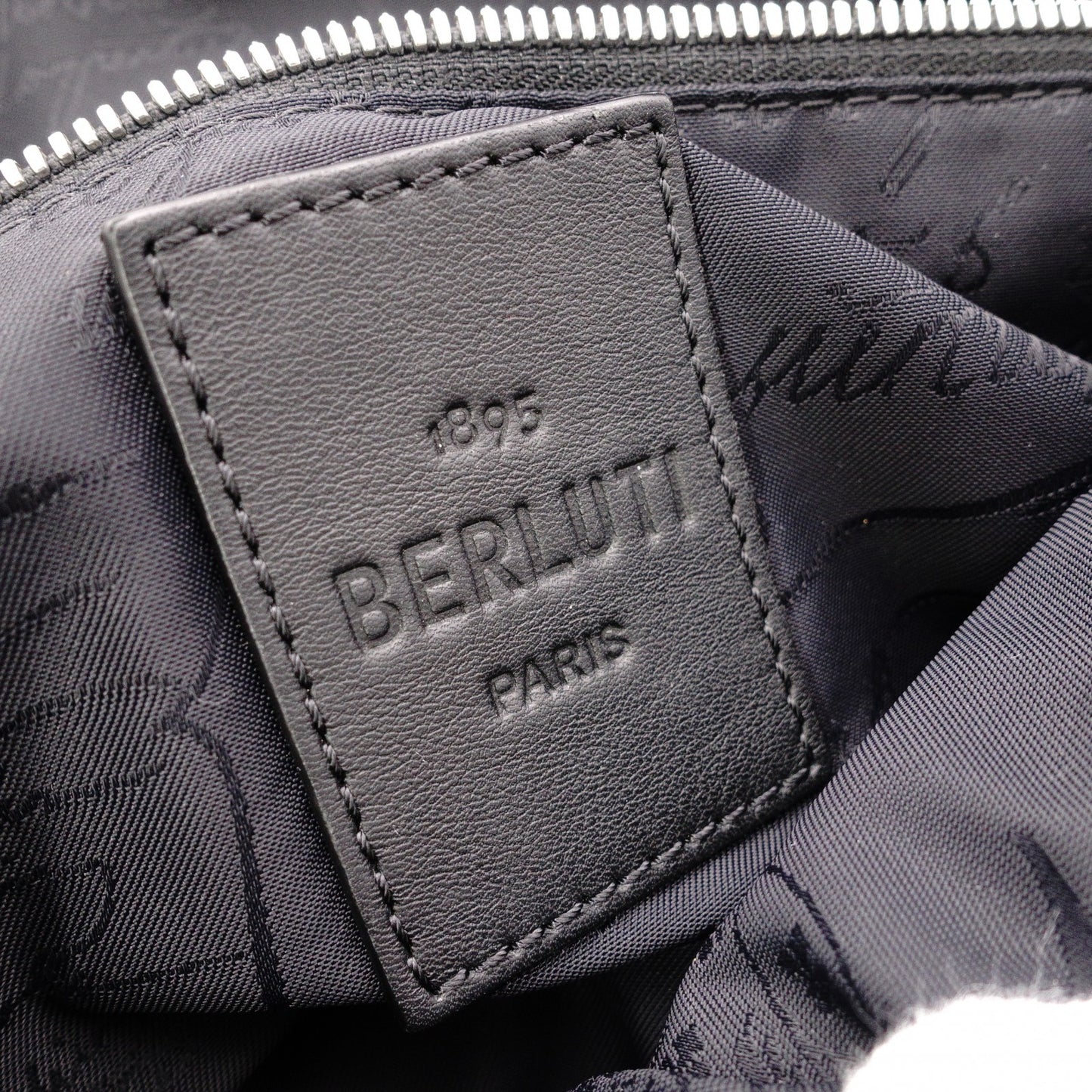 Berluti Body Bag, Nylon/Leather Waist Bag, Black/Multicolor, Men's