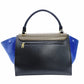Céline Trapeze Handbag Brown × Black × Blue 2-Way Suede Leather Shoulder 7-12-372