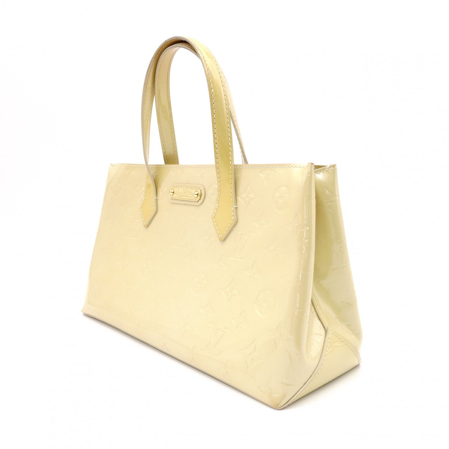 LOUIS VUITTON Wilshire PM Vernis Handbag, Patent Leather, Yellow