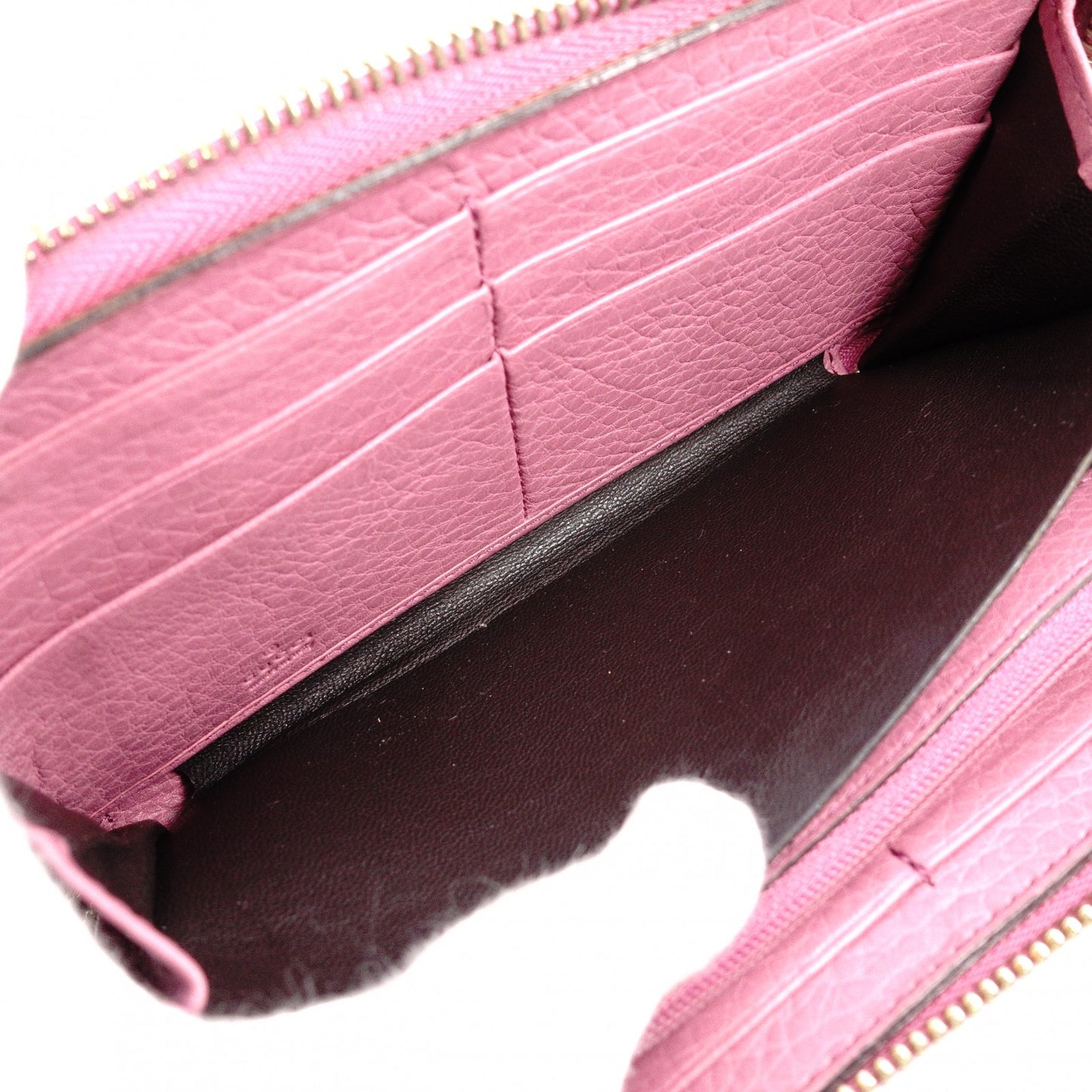 GUCCI Soho Long Wallet, Leather, Pink, Fringe, Tassel