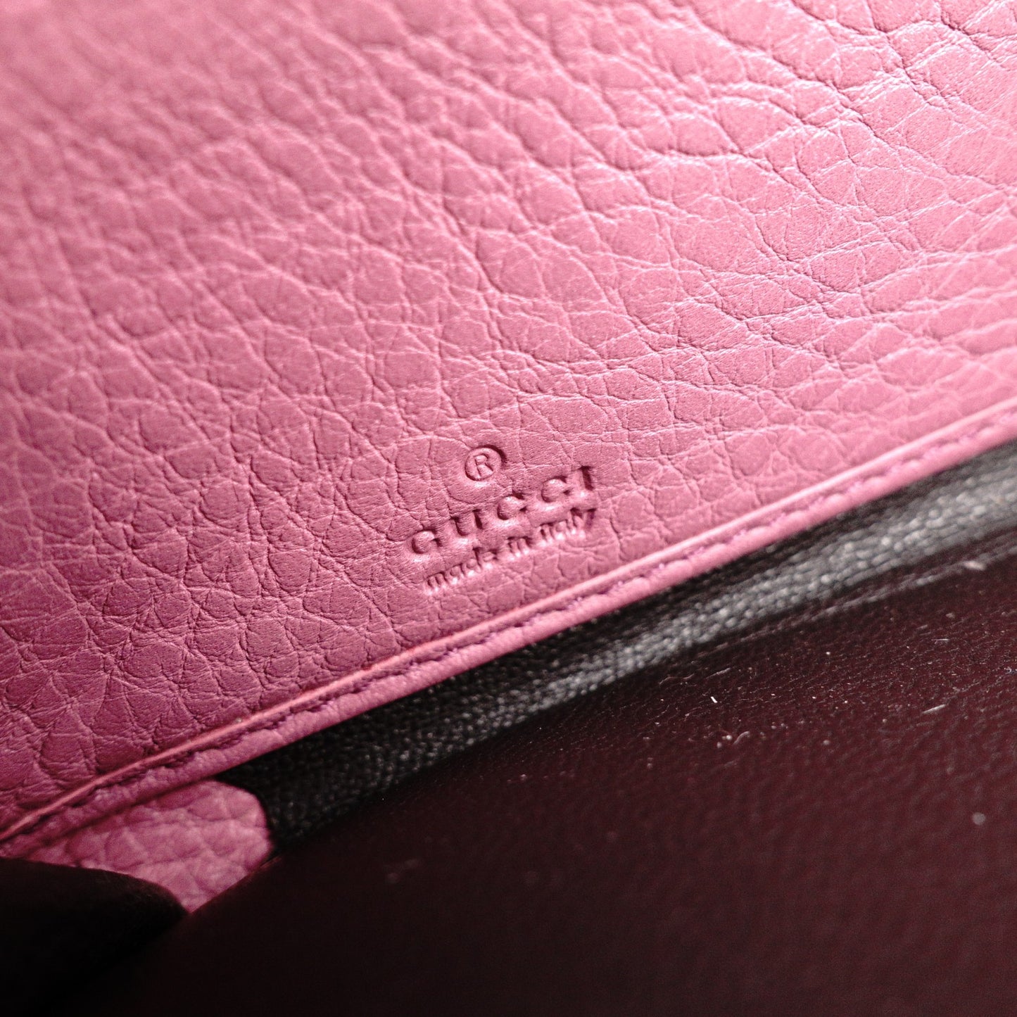 GUCCI Soho Long Wallet, Leather, Pink, Fringe, Tassel