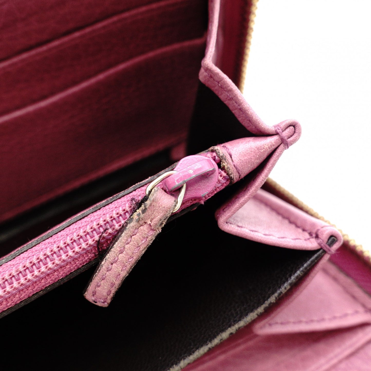 GUCCI Soho Long Wallet, Leather, Pink, Fringe, Tassel