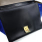 Céline Trapeze Handbag Brown × Black × Blue 2-Way Suede Leather Shoulder 7-12-372