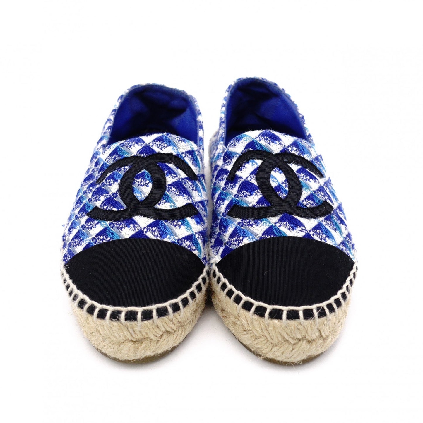 CHANEL Espadrille Slip-On, Tweed and Nylon, Blue