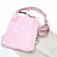 HERMES Crocelle Shoulder Bag Pink Leather Crossbody Leather Logo 7-11-492