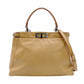 FENDI Peekaboo Handbag leather beige USED Women