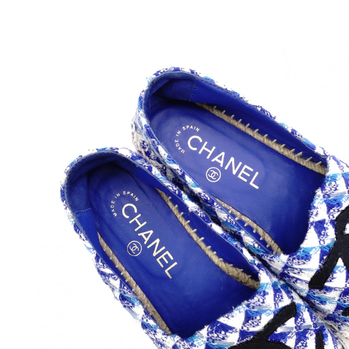 CHANEL Espadrille Slip-On, Tweed and Nylon, Blue