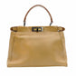 FENDI Peekaboo Handbag leather beige USED Women