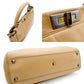 FENDI Peekaboo Handbag leather beige USED Women