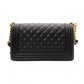 CHANEL Caviar Skin Boy Chanel Shoulder Bag, Leather, Black, Gold Hardware
