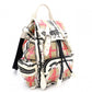 BURBERRY Graffiti Check Backpack, Cotton, Beige Check