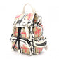 BURBERRY Graffiti Check Backpack, Cotton, Beige Check