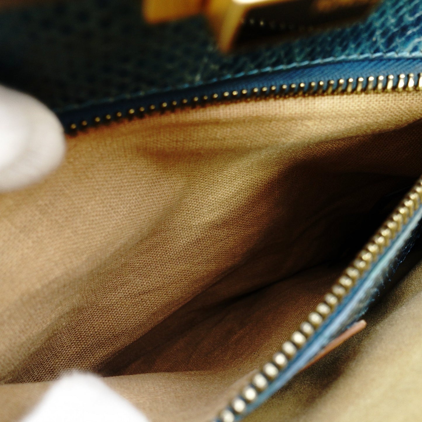 FENDI Peekaboo Handbag leather beige USED Women