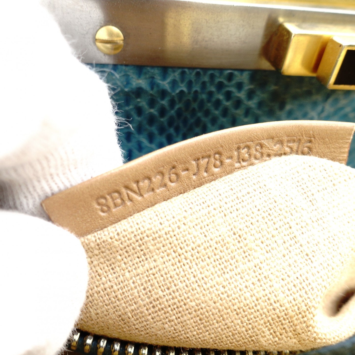 FENDI Peekaboo Handbag leather beige USED Women