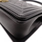 CHANEL Caviar Skin Boy Chanel Shoulder Bag, Leather, Black, Gold Hardware
