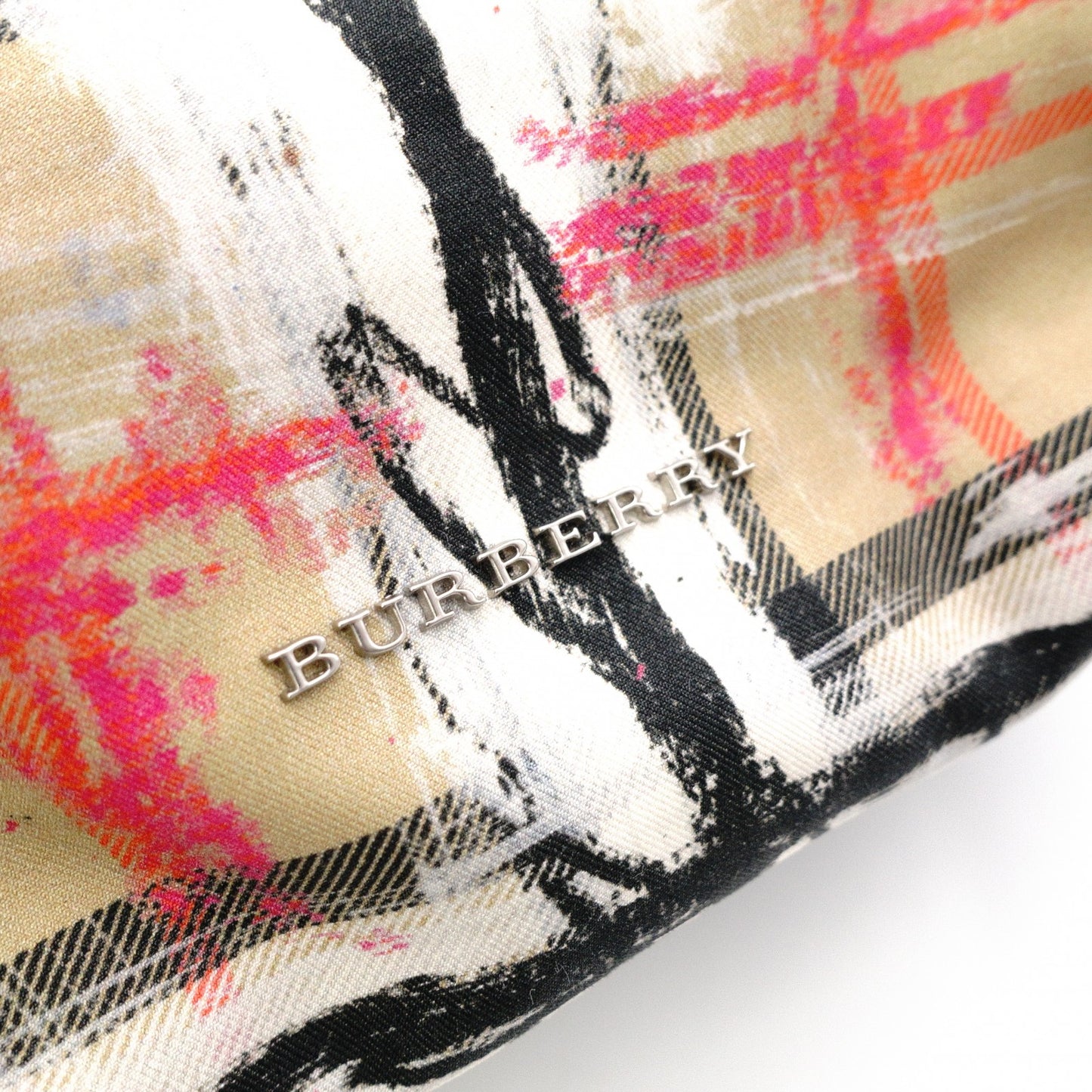 BURBERRY Graffiti Check Backpack, Cotton, Beige Check