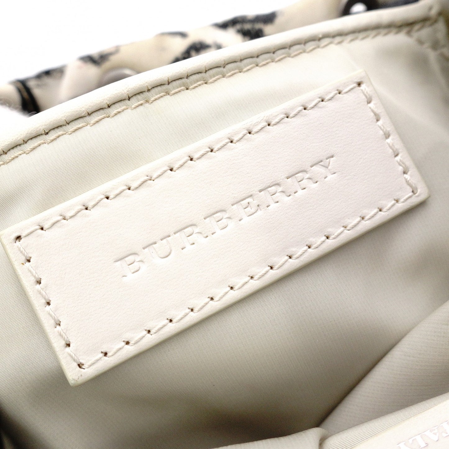 BURBERRY Graffiti Check Backpack, Cotton, Beige Check