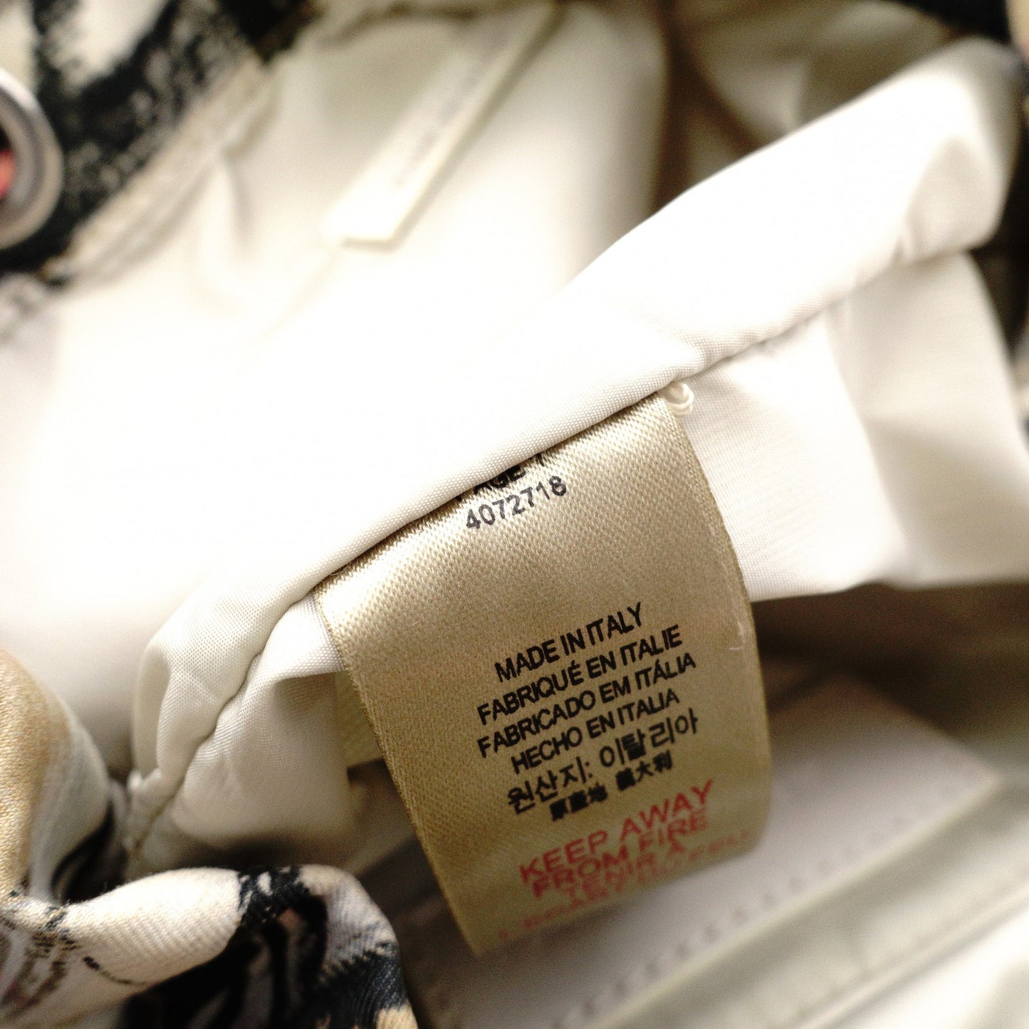 BURBERRY Graffiti Check Backpack, Cotton, Beige Check