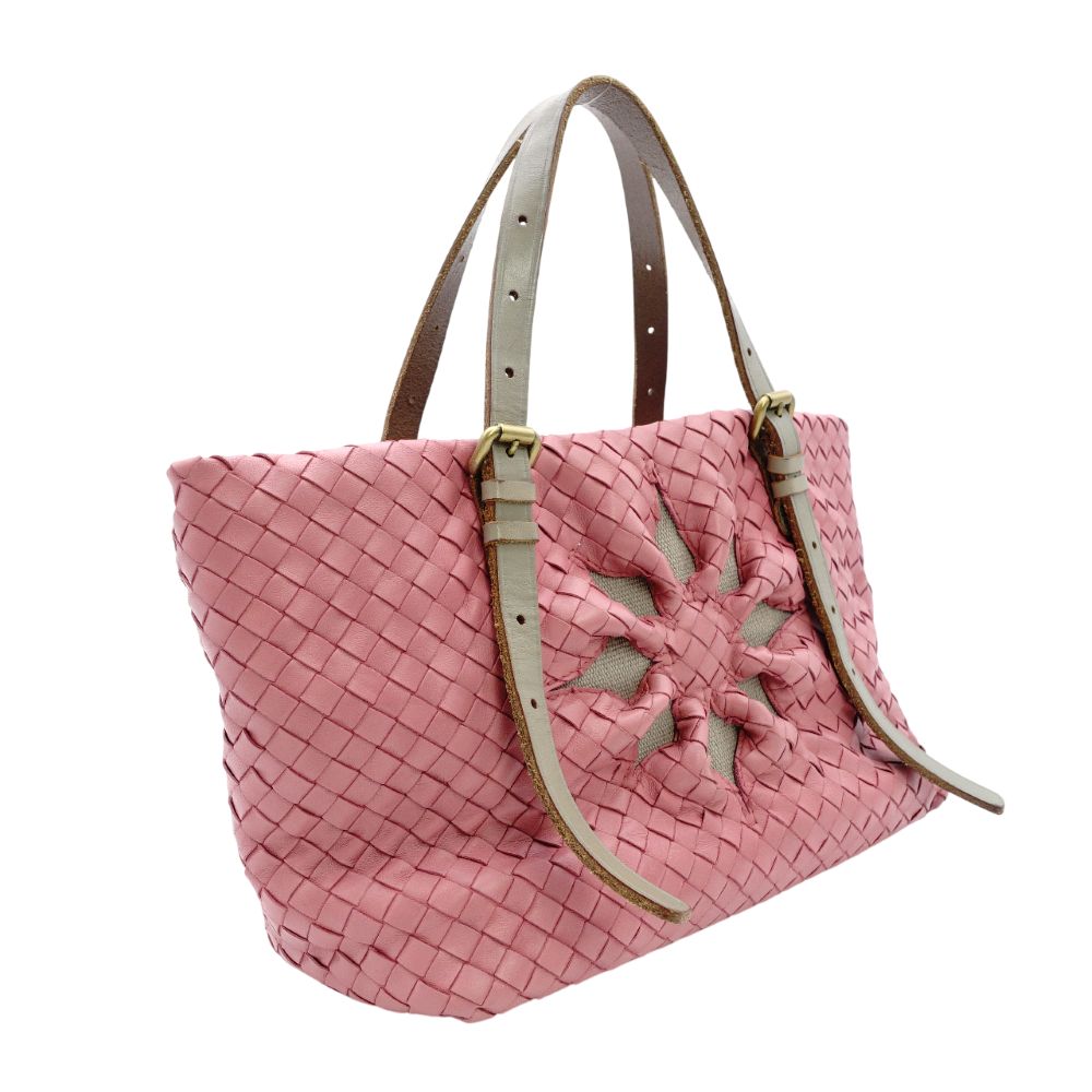 Bottega Veneta Marchesa Intrecciato Handbag Pink Leather Tote Bag 7-12-205