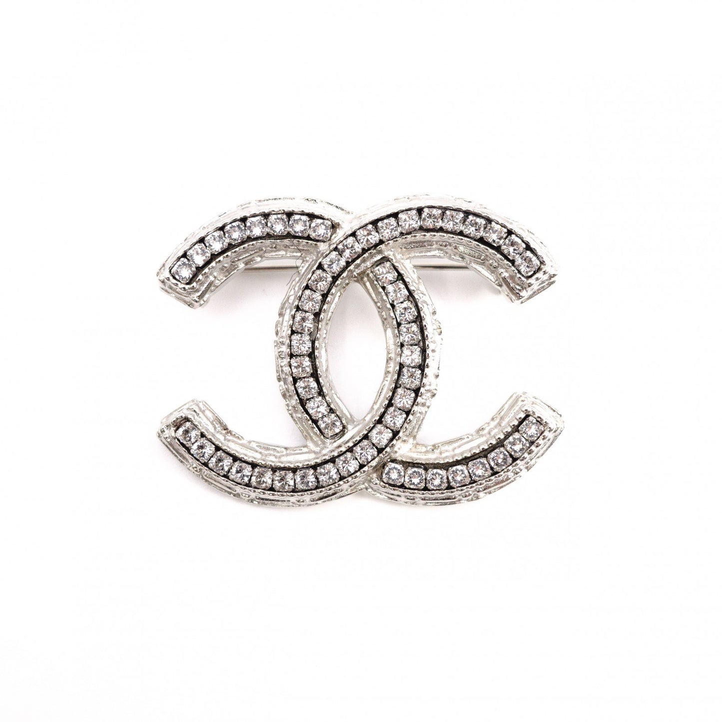 CHANEL シャネル ブローチ メタル/ラインストーン シルバー【中古】 レディース