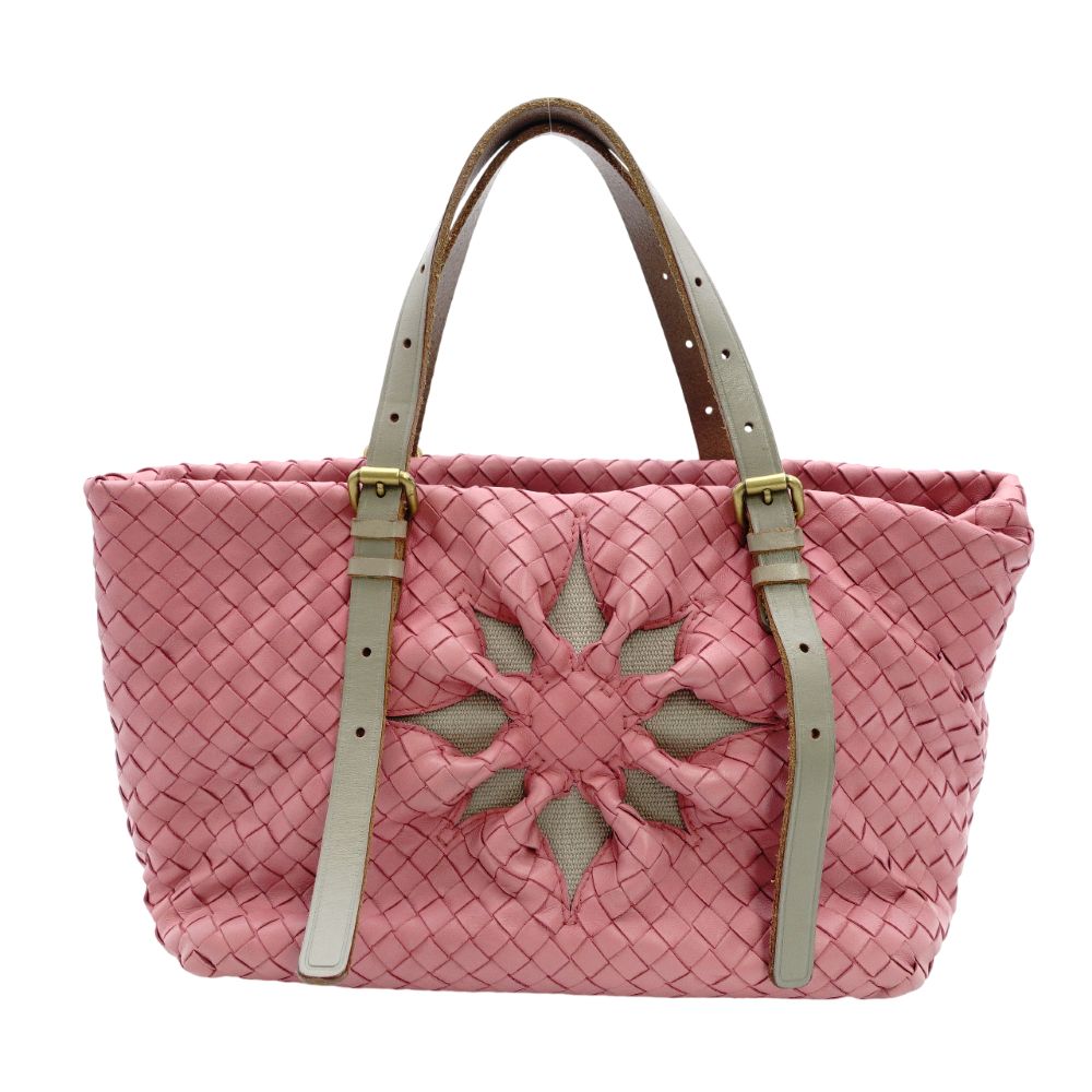 Bottega Veneta Marchesa Intrecciato Handbag Pink Leather Tote Bag 7-12-205