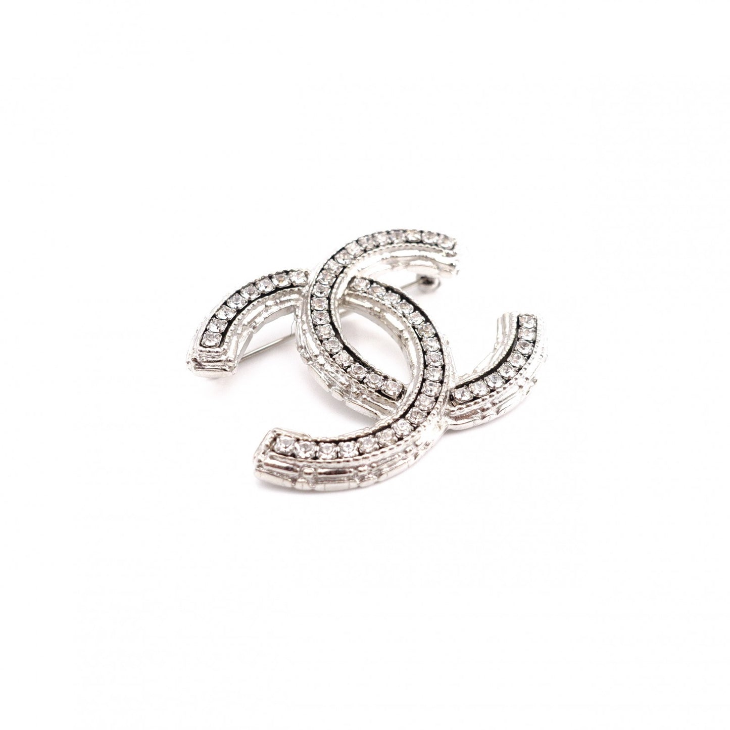 CHANEL シャネル ブローチ メタル/ラインストーン シルバー【中古】 レディース