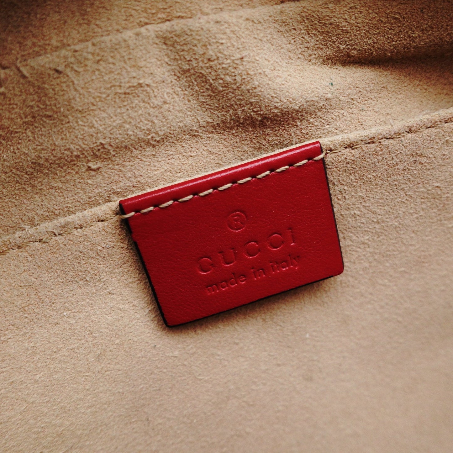 GUCCI GG Marmont Chain Shoulder Bag Leather Red Crossbody Red Gold Hardware 7-12-461