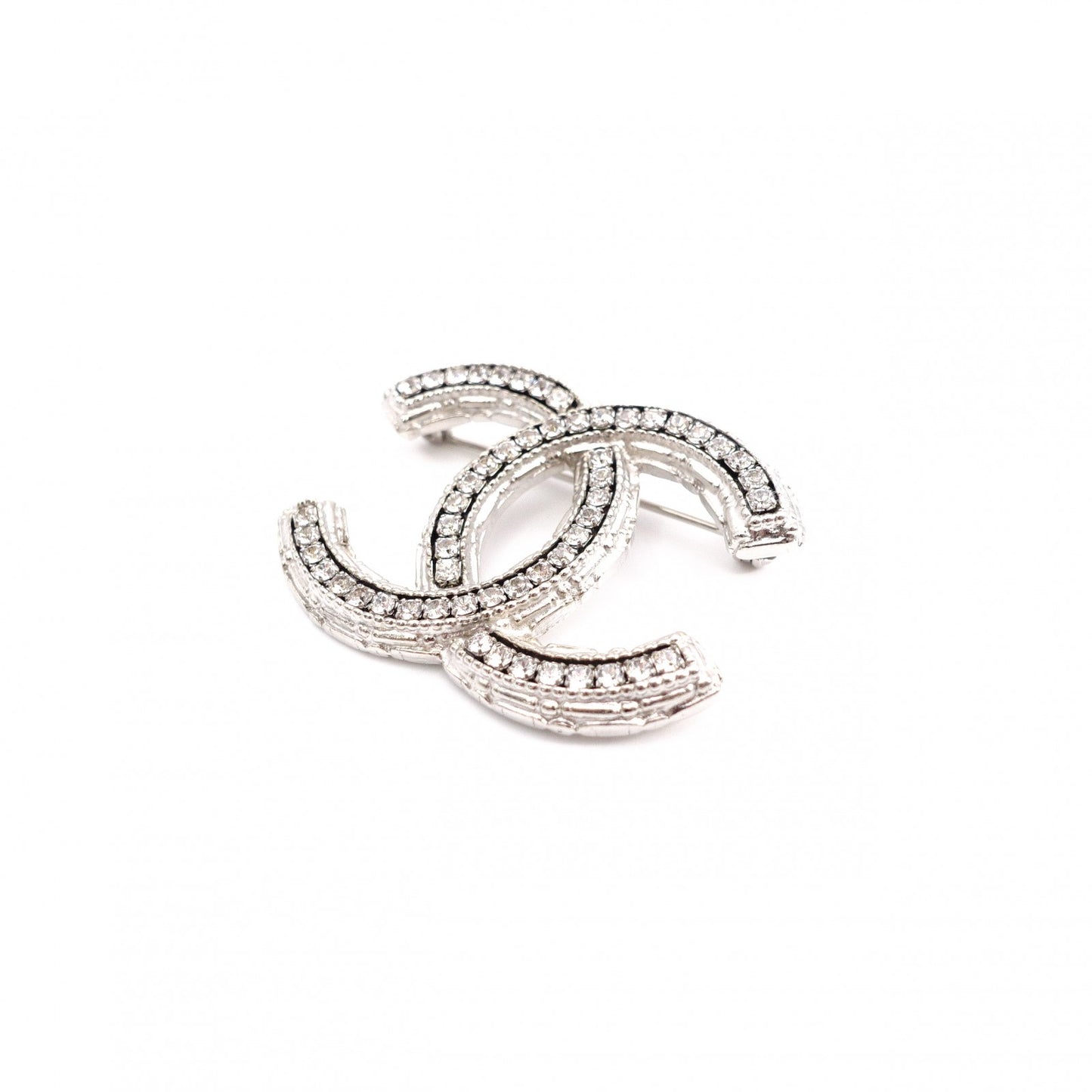 CHANEL シャネル ブローチ メタル/ラインストーン シルバー【中古】 レディース