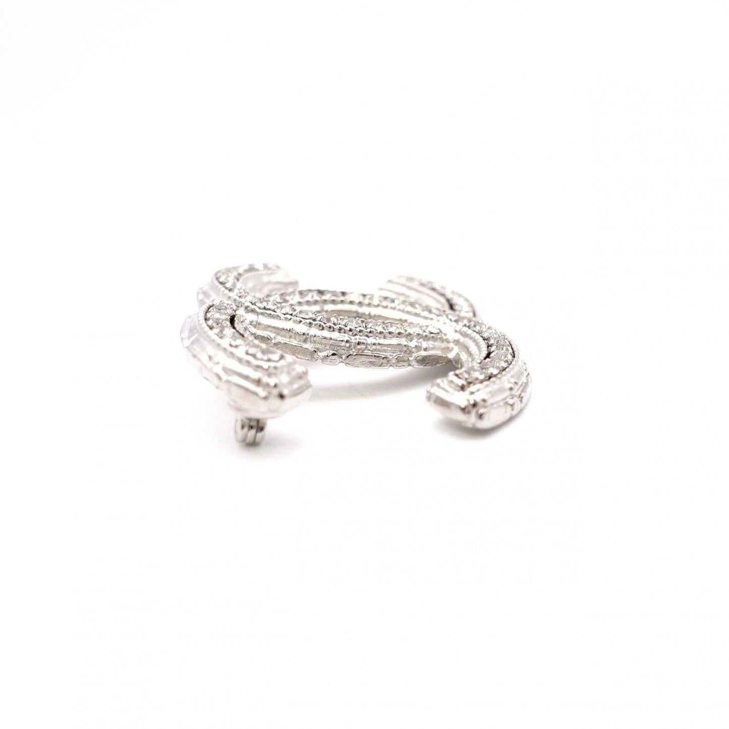 CHANEL シャネル ブローチ メタル/ラインストーン シルバー【中古】 レディース