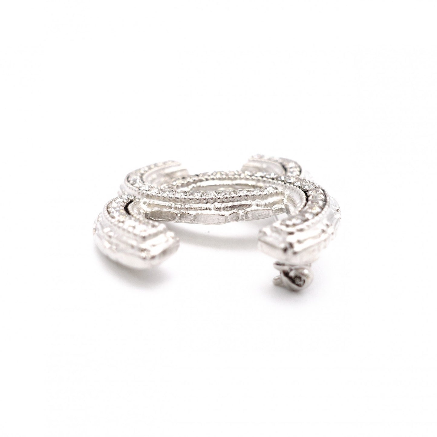 CHANEL シャネル ブローチ メタル/ラインストーン シルバー【中古】 レディース