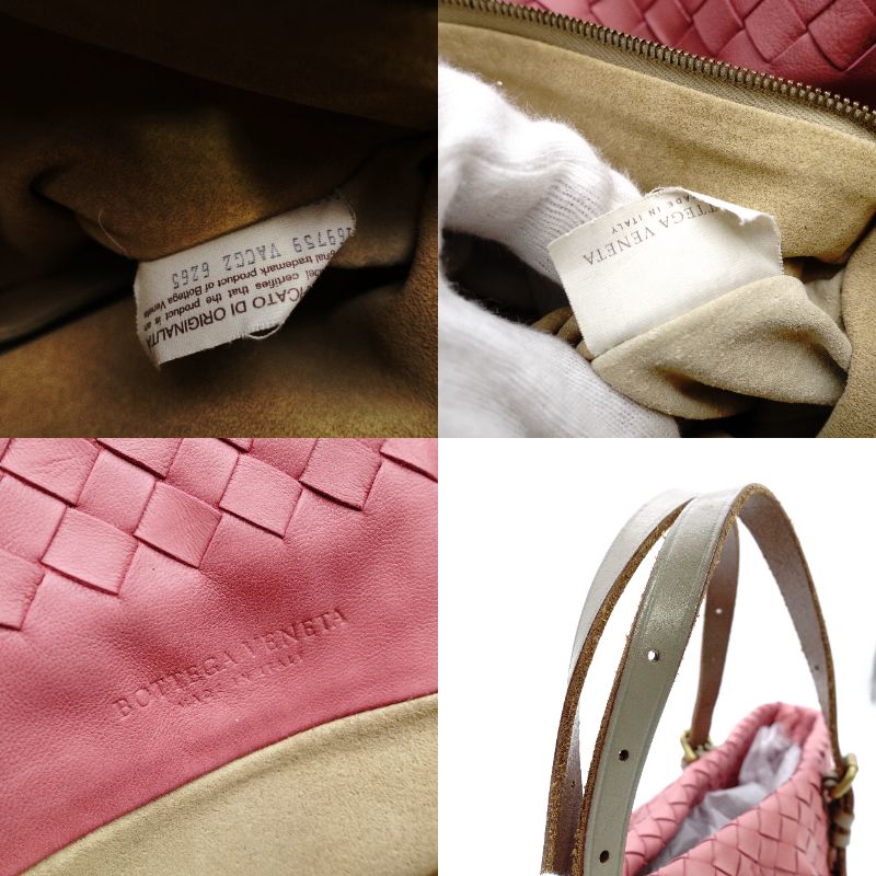 Bottega Veneta Marchesa Intrecciato Handbag Pink Leather Tote Bag 7-12-205