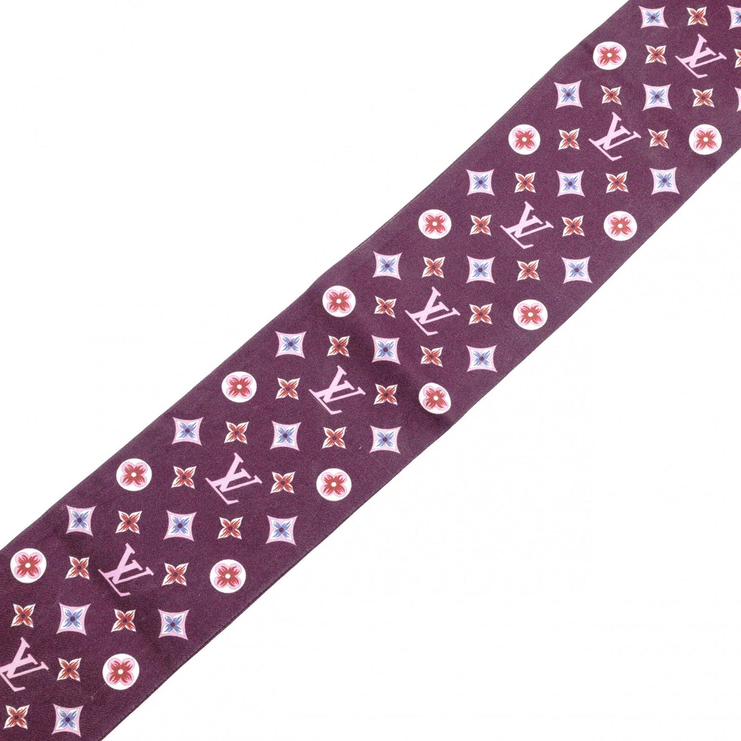 LOUIS VUITTON Twilly Scarf, Silk, Purple, Bag Design